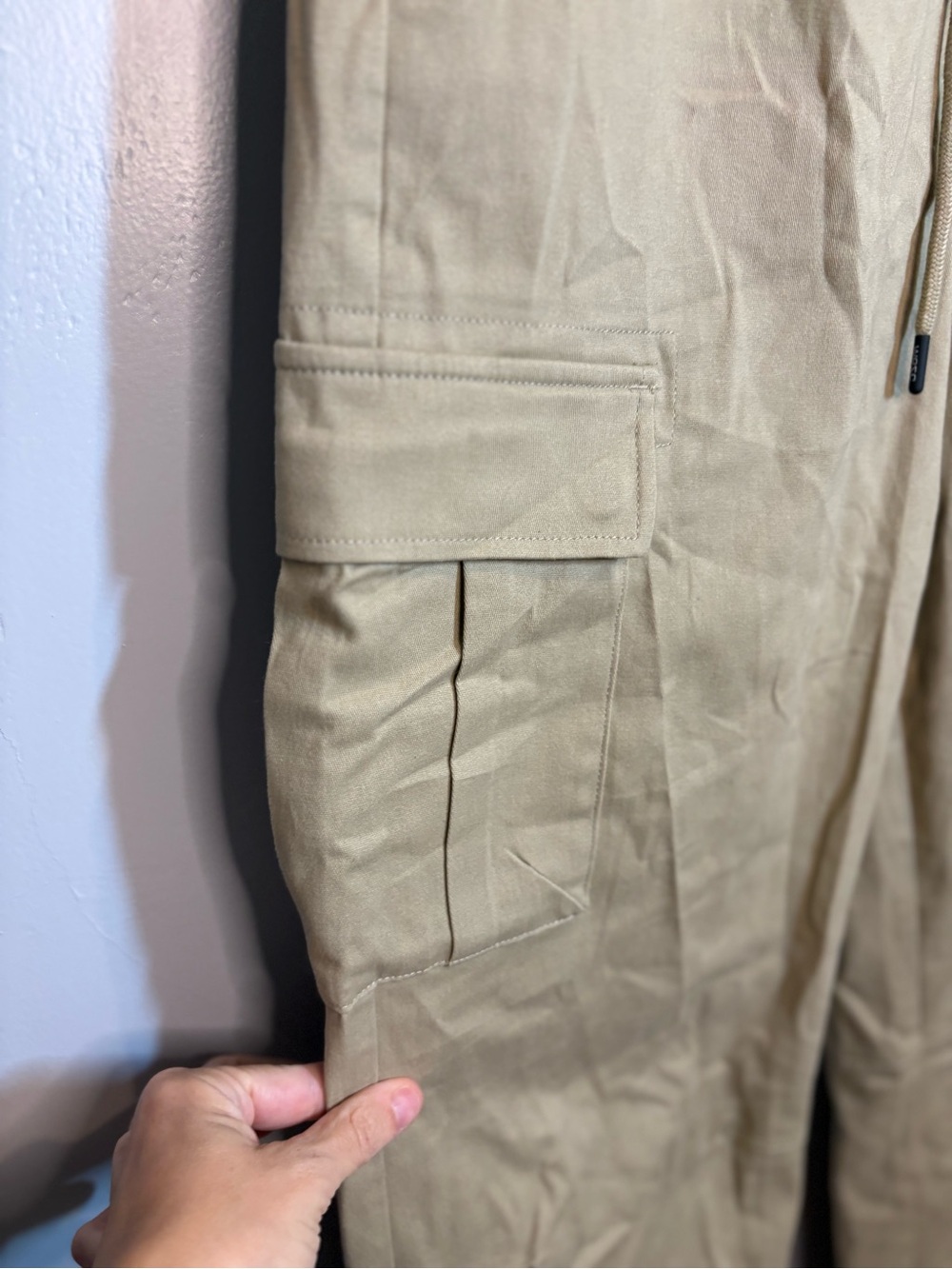 Wesc Men's Medium Women's Large Khaki Cargo Pants Drawstring Waist Gorpcore Hik - Picture 6 of 13